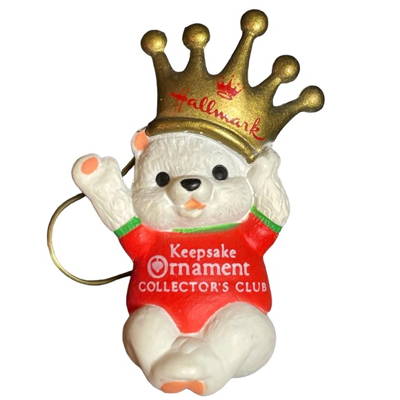 Vintage Hallmark Keepsake Ornament Collectors Club Mini 1990‎ Crown Prince Teddy - Picture 1 of 2